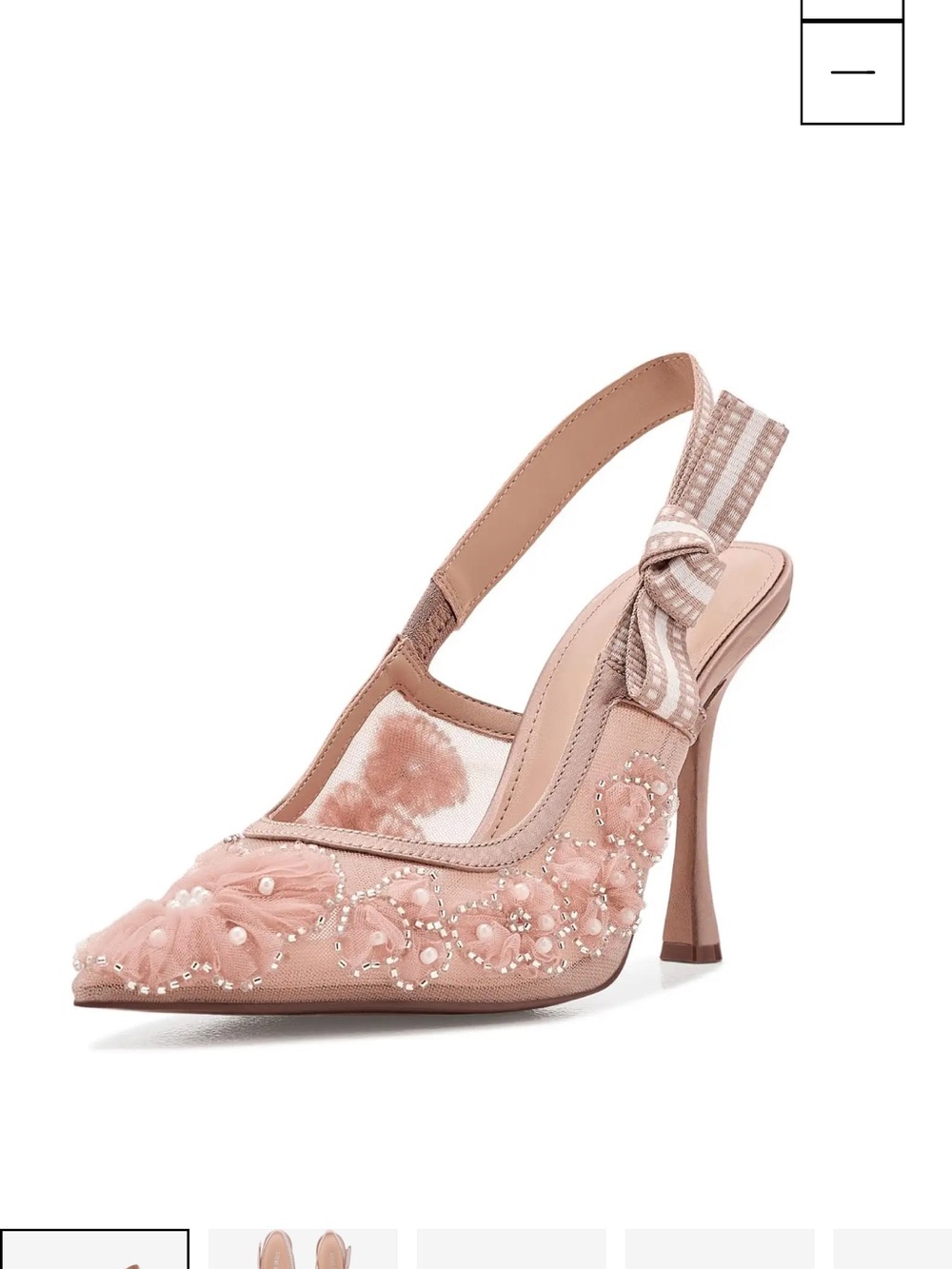 Steve Madden Bri Blush Pink Embellished Slingback Heels - Picture 3 of 8